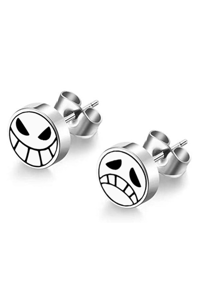 Miniso 1 2PCS/مجموعة إكسسوارات مجوهرات دعائم تنكرية شخصيات بورتغاس دي إيس لوفي ساورون أقراط مرصعة أنمي.