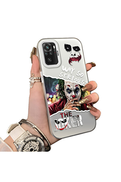 ucuc Xiaomi Redmi Note 10 Compatible Acrylic Back Silicone Edge Clown Joker P...