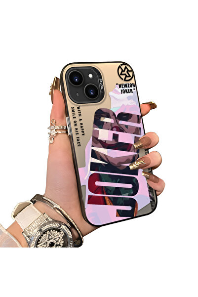 ucuc iPhone 13 Uyumlu Akrilik Arka Silikon Kenar Palyaço Joker Koruyucu Kılıf
