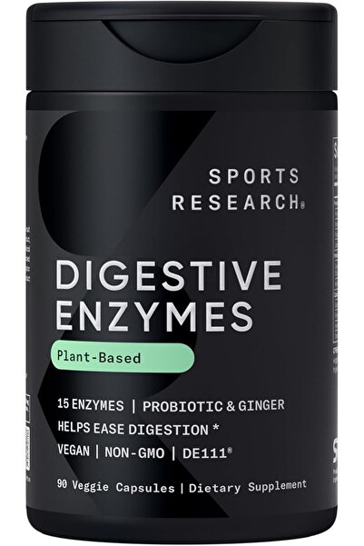 Sports Research إنزيمات هضمية نباتية، 90 كبسولة نباتية