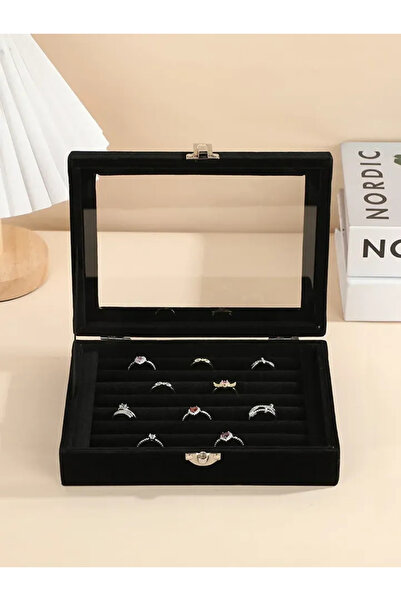 Choice صندوق تخزين مجوهرات أسود مكون من قطعة واحدة للبيع بالجملة صندوق عرض مج...