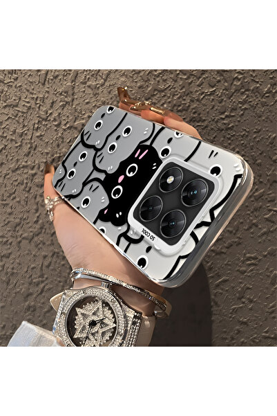 ucuc Xiaomi Poco X7 5g Compatible Silicone Edge Acrylic Back Sweet Cat Protec...