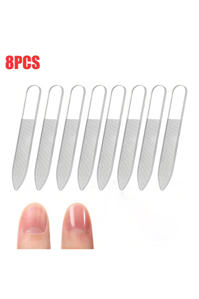 Choice 8pcs C 8PCS Portable Nano Glass Nail File, Crystal Glass Nail Polish Nail Care Tool Kit, Nail Shaper