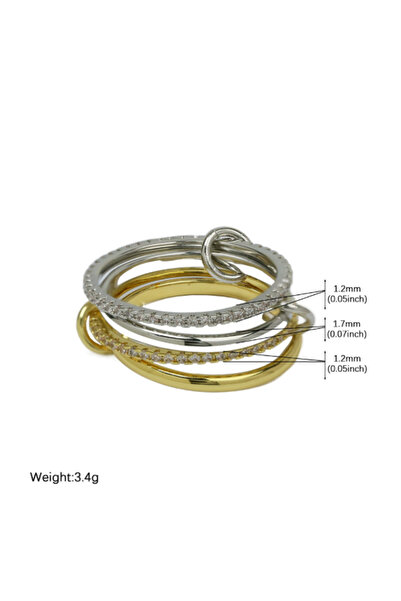 Choice 8 9 Stainless Steel Multilayer Double Color Link Chain Rings 18K Gold ...