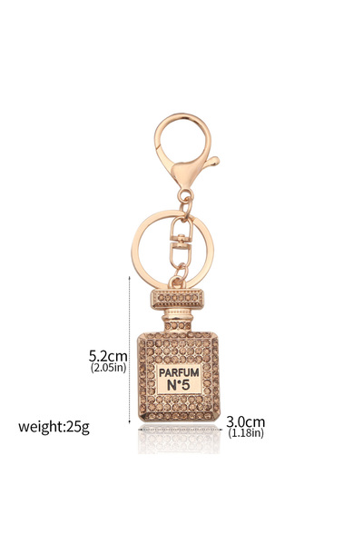 Miniso K00724-01 Fashion Perfume Bottle Keychain Rhinestone Perfume Crystal Twinkling Keyrings Pendant For