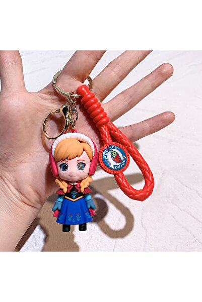 Choice مجموعة سلاسل مفاتيح ديزني فروزن KC4704 - سلاسل مفاتيح على شكل دمى شخصيات إلسا وآنا، وقلادات أميرات لطيفة
