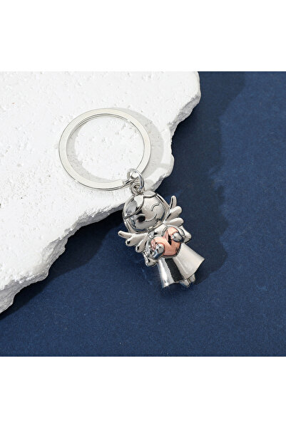 Choice girl-pink New Angel Keychain Cute Lucky Guardian Metal Pendant Carrier...