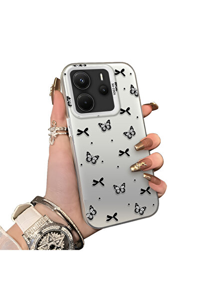 ucuc Xiaomi Redmi Note 14 4g Compatible Acrylic Back Silicone Edge Bow Protec...