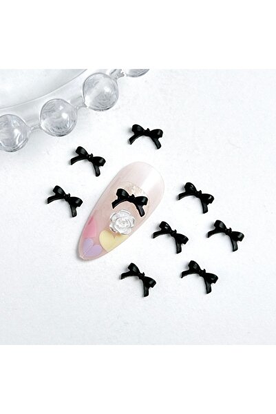 Choice 50 قطعة من زينة الأظافر على شكل فيونكات صغيرة لطيفة، 8 مم، بألوان متعد...