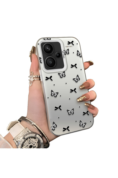 ucuc Xiaomi Redmi Note 13 Pro Plus+ 5G Uyumlu Akrilik Arka Silikon Kenar Bow ...