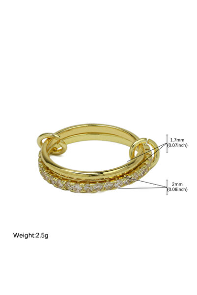 Choice 9 2 Stainless Steel Multilayer Double Color Link Chain Rings 18K Gold ...