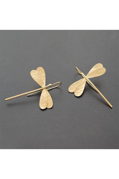 Choice E1015-JINSE Simple Stereo Dragonfly Drop Earrings Trend Ladies Long Ea...