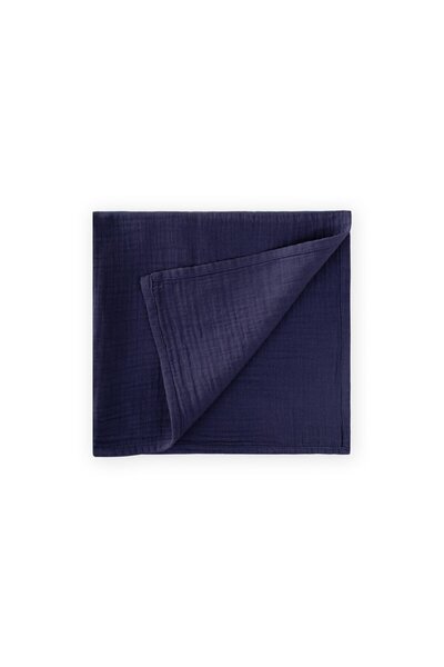 Cigit Plain Muslin Blanket 90X100 cm Navy Blue