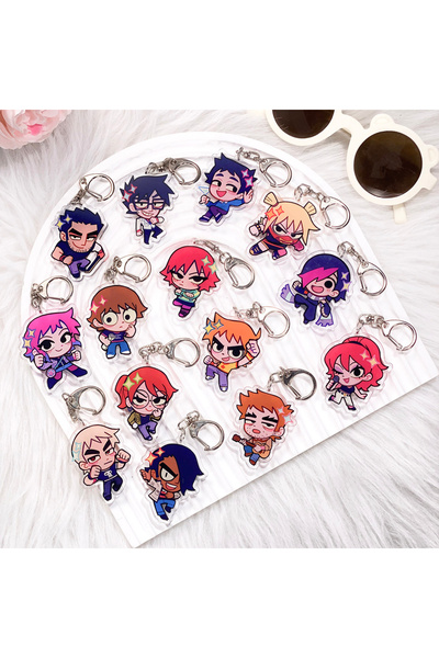 Miniso سلسلة مفاتيح أكريليك لشخصيات فيلم سكوت بيلجريم ضد العالم، 5 سم، 15 قطعة، إكسسوارات كرتونية، تعليقة حقيبة لطيفة