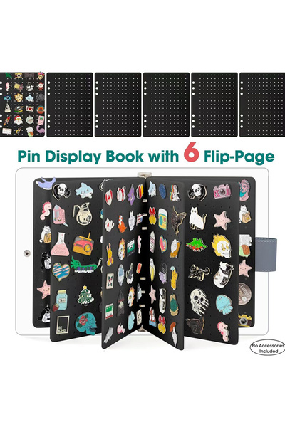 Choice ألبوم دبابيس تذكارية أسود - كتاب عرض دبابيس من اللباد مع صندوق شارة مع...