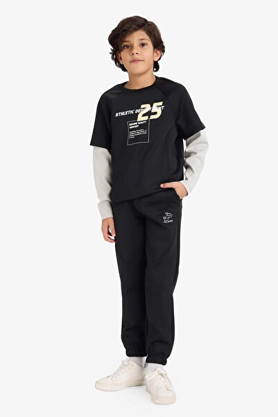 DeFacto Boy's Elastic Waist Printed Skuba Diver Fabric Sweatpants G6369A826Sp