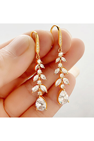 Choice E2777 Huitan Aesthetic Bridal Dangle Earrings for Wedding Luxury Crystal Cubic Zirconia Fashion Desi