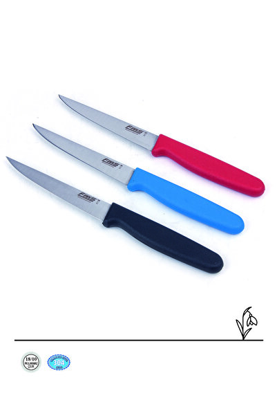 FMS 3 lü Sebze Bıçak Takımı | 3 Renk | Paslanmaz & Kararmaz