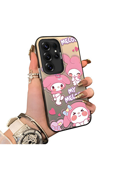 ucuc Samsung Galaxy S25 Ultra Uyumlu Koruyucu Silikon Kenar Akrilik Arka Kuro...
