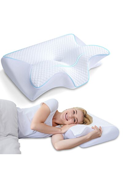 RODOIT Memory foam pillow, 2-in-1 neck support sleep pillow, ergonomic side s...