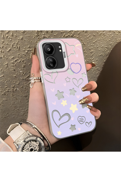 ucuc Xiaomi Poco C65 Compatible Instagram Case Silicone Edge Acrylic Back Pro...