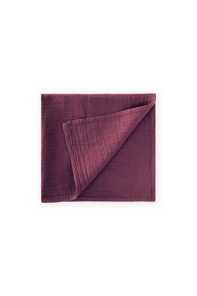 Cigit Düz Müslin Battaniye 90x100 cm Bordo