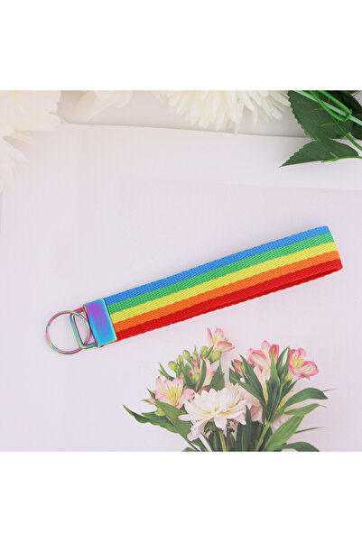 Choice سلسلة مفاتيح حمراء لطيفة بألوان قوس قزح مع حلقات مفاتيح للنساء، حامل للمفاتيح والهواتف والمحافظ