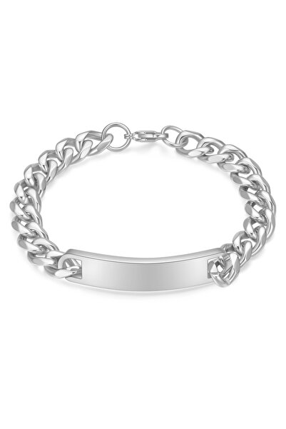 Choice سوار VQYSKO فضي اللون بطول 22 سم، سوار شخصي للشريك مصنوع من الفولاذ ال...