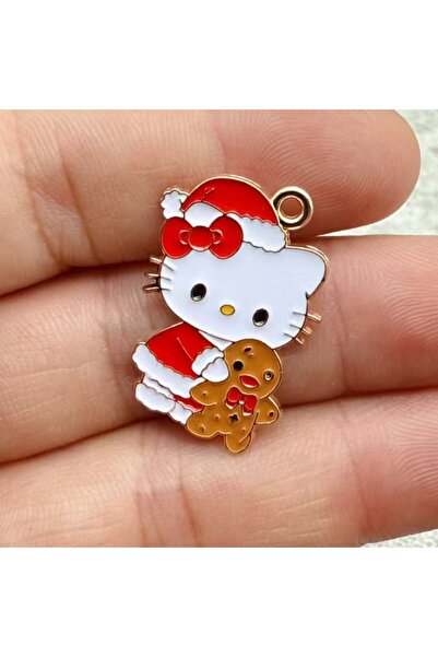 Miniso Gold-color 10pcs Christmas Cat Charm for Jewelry Making Necklace Brace...