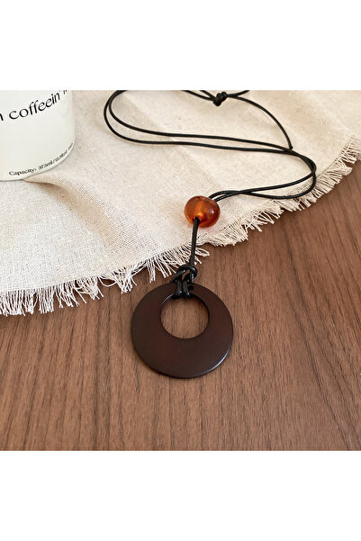 Choice Style15 Black Coffee Round Water Drop Resin Pendant Necklaces Hollow C...