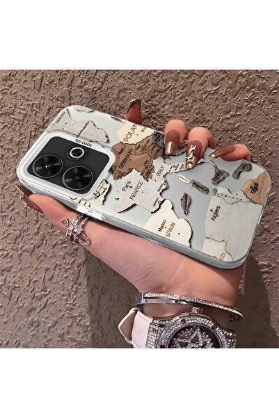 Hontinga حافظة هاتف متوافقة مع هاتف Xiaomi Redmi 13، حماية للكاميرا، خريطة ال...