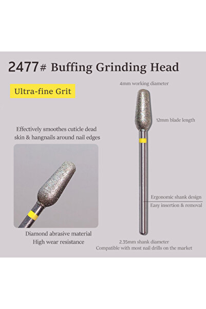 Choice3 yellow PG-26XF Electric Diamond Nail Drill Bit Sand Nail Files Cuticl...