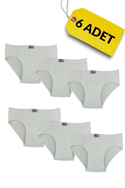 CENNETOĞLU Boy's 6-Pack 100% Cotton White Underwear