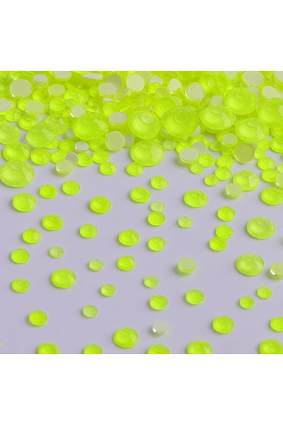 Choice Neon Yellow 1440Pcs SS6-SS20 Mix Size Glass Flat Back Neon Rhinestone ...