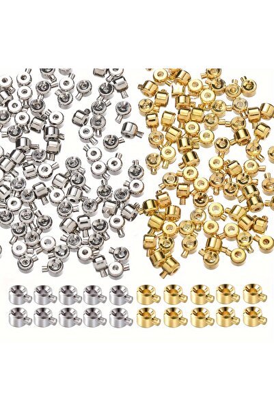 Choice Mix 20pcs 3x4mm Positioning Buckles Clasps with Bead Caps - DIY Connectors, Necklace & Bracelet Clos