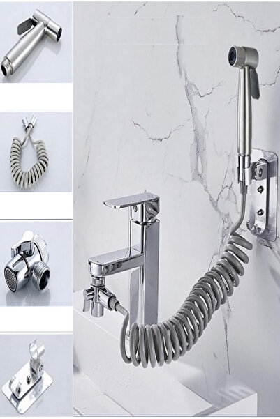 RAWAID شطاف سفر محمول من الفولاذ المقاوم للصدأ، صنبور بيديه محمول، مجموعة شطا...