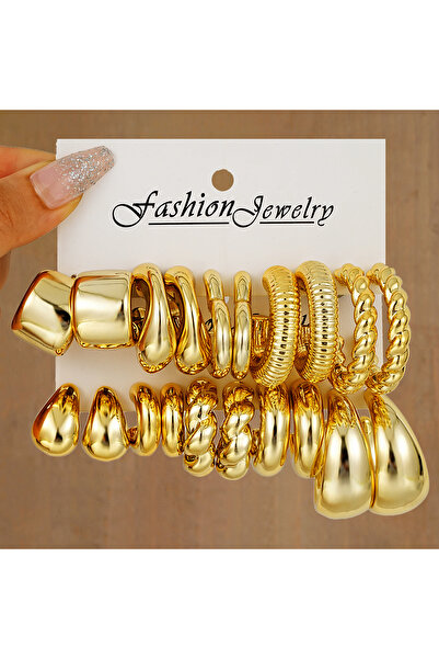 Choice مجموعة أقراط AYAGold مكونة من 20 قطعة، بتصميم عتيق ذهبي اللون على شكل ...