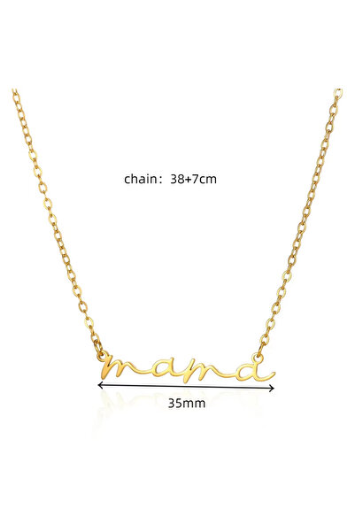 Choice قلادة ماما N07011G للنساء، سلسلة ذهبية اللون من الفولاذ المقاوم للصدأ،...