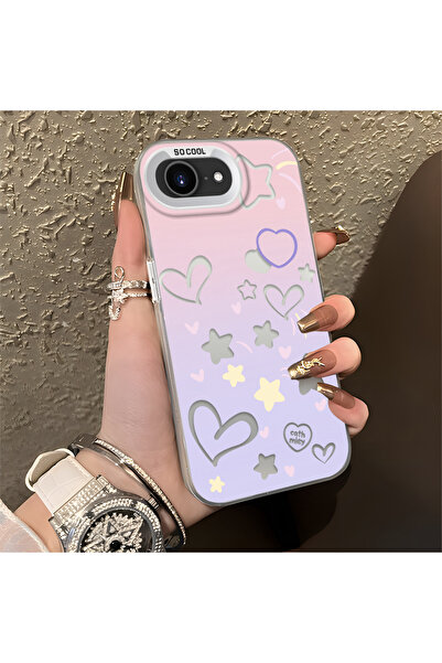 ucuc iPhone 16E Compatible Instagram Case Silicone Edge Acrylic Back Protector