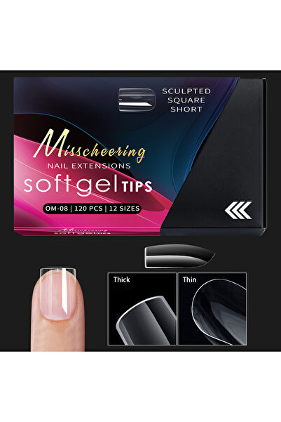 Choice OM08-120PCS 120/140pcs Exquisite box set Almond False Nail Tips Clear Matt Soft Fake Nails Extension