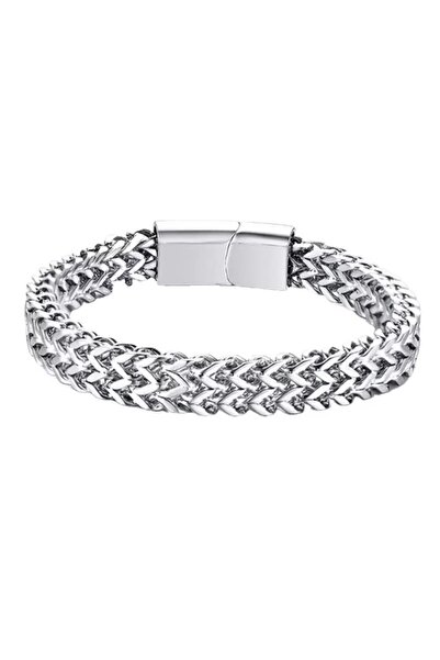 Choice 21cm Steel color Stainless Steel Braided Double Row Front and Rear Fish Scale Alloy Magnetic Buckle