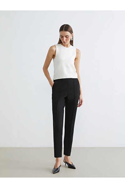 LC Waikiki Black Elastic Waist Women's Trousers