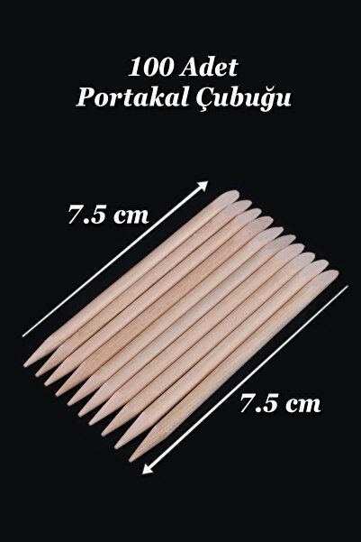 Easy Beauty Portakal Çubuğu 7cm 100'lü Set – Ahşap Tırnak Eti Itici Manikür Ç...