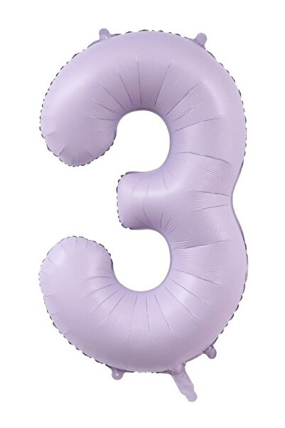 Patladı Gitti 3 Number Lilac Foil Balloons 40 Inch 100 cm