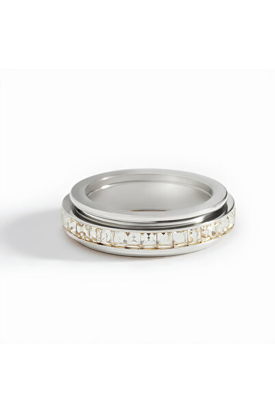 Choice 6 black Spinner Ring with AAA Zirconia 316L Stainless Steel Mens Jewel...