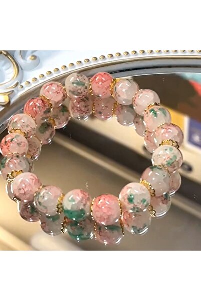 Choice سوار من الكريستال الزجاجي الوردي الطبيعي، سوار طاقة ريكي للنساء