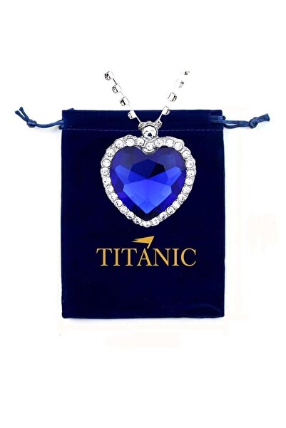 Choice Necklace-blue Ocean Heart Necklace Titanic Style Blue Pendant Sparklin...