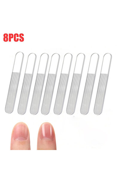 Choice 8pcs B 8PCS Portable Nano Glass Nail File, Crystal Glass Nail Polish Nail Care Tool Kit, Nail Shaper