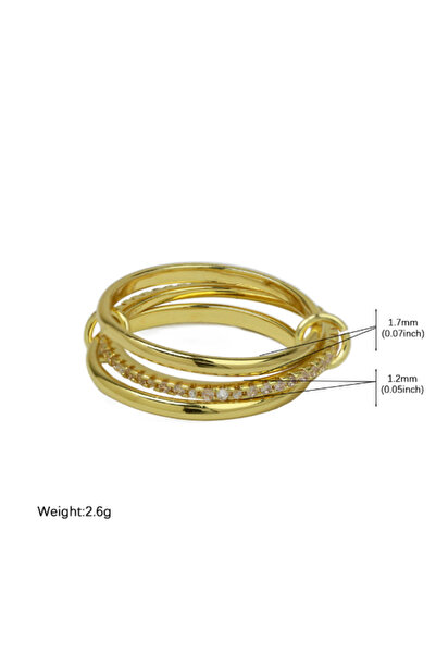 Choice 7 6 Stainless Steel Multilayer Double Color Link Chain Rings 18K Gold ...