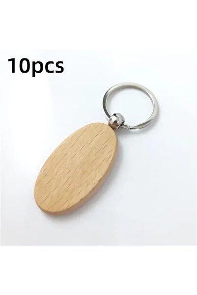 Choice 10 قطع/مجموعة ميدالية مفاتيح خشبية طبيعية فارغة مستطيلة الشكل على شكل ...
